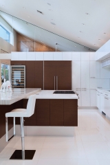 Modern design two tone kitchen design with wood grain -Allandcabinet