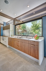 Contemporary kitchen with walnut timber grain -Allandcabinet