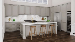 Mat grey lacquer transitional kitchen cabinet-Allandcabinet