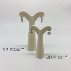 Cream Microfiber Cloth Earring Stand