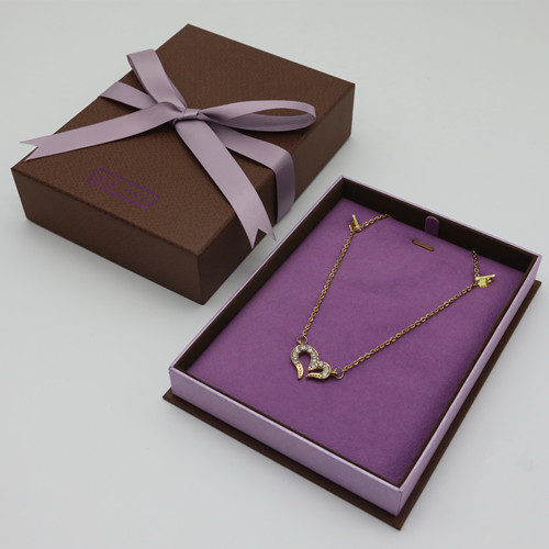 H120 Purple Ribbon Necklace Box