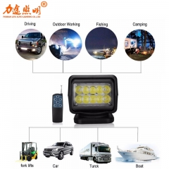 50W 360 degree Rotating LED Search Light with Wireless Remote Control Magnet Base