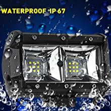 Quad Row 5Inch 96W Flood Bar 3600LM Driving Fog Led Off Road Lights for Trucks Jeep UTV ATV Marine Boat