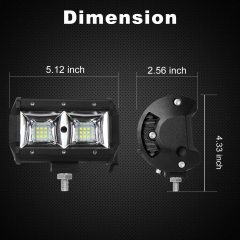 Quad Row 5Inch 96W Flood Bar 3600LM Driving Fog Led Off Road Lights for Trucks Jeep UTV ATV Marine Boat