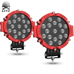 LITU 7 inch 51W LED Driving Lights Round LED Pods Light for Offroad Truck Tractor