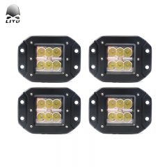 LITU 4 inch 18W LED Pods Lights with Ear LED Daytime Driving Light for Offroad Truck Motorycycles