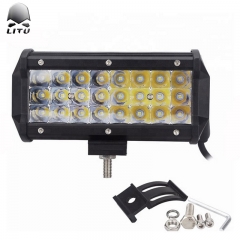 2020 LITU Three Row LED Square Work Light 72W Auxiliary Lamps 7 inch Strip Working Lights for Offroad Boat Marine Motorcycles