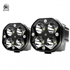 力途方形优质点光源吉普车LED工作灯40w 4''白色LED工作灯，用于拖拉机SUV ATV