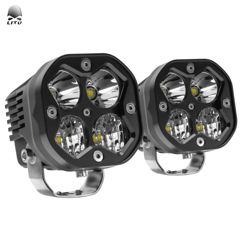 2021 LITU 50W LED Work Lamps 3 inch Offroad Round LED Spotlight Auto Lighting System High Brightness for Tractor Truck ATV