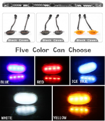 新款 LED 灯条 25 瓦 LED 汽车车顶架图案红色蓝色 LED 辅助灯条适用于汽车 SUV ATV UTV e46 卡车越野网格灯