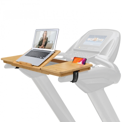 Nnewvante Treadmill Desk Attachment Bamboo Walking Laptop Holder Workstation Ergonomic Adjustable Desktop Laptop Tray for Treadmill