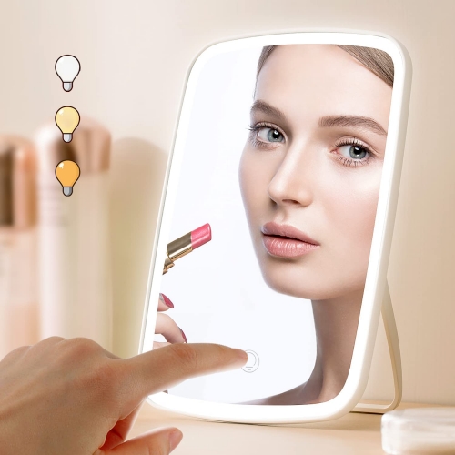 Makeup Mirror Touch Screen 3 Color Lighting Modes, Portable Makeup Mirrors LED Brightness Adjustable Mirror USB Rechargeable Cosmetic Mirror