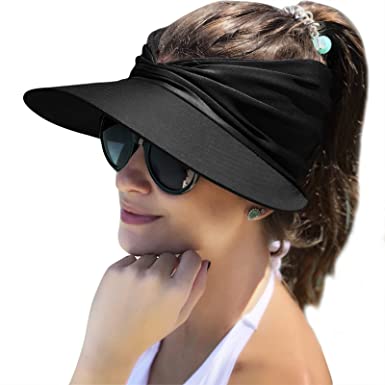 Sun Hat Women, Sun Beach Visor Cap UV Protection with Wide Brim for Sports Beach Golf