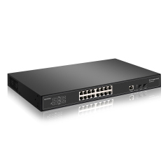 16-Port Full Gigabit Managed POE Switch with 2 SFP Slots 16GE +2SFP Managed POE Switch