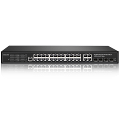 OEM/ODM 32-Port Gigabit L2 Managed Poe Switch with 4 Combos port VLAN/QOS/ SNMP/POE intelligent managed