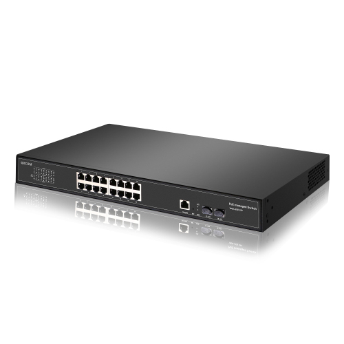 16-Port Full Gigabit Managed POE Switch with 2 SFP Slots 16GE +2SFP Managed POE Switch