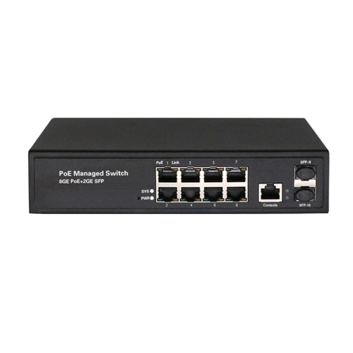 48V or 24V POE Output 8-Port Gigabit Managed POE Switch with 2 SFP Slots