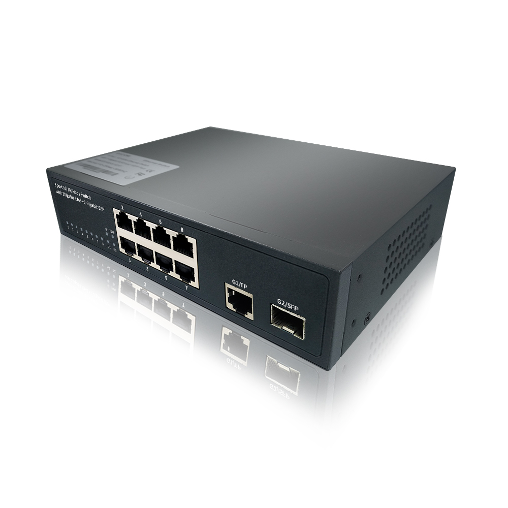 10/100/1000Mbps 8-Port Fiber Switch Ethernet Fiber Transceiver