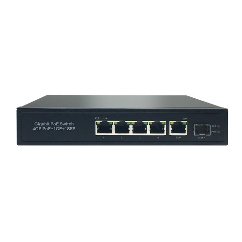 Customize Full Gigabit 4 port poe switch 1GE+1SFP uplink for IP Camera