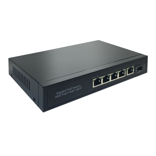 Customize Full Gigabit 4 port poe switch 1GE+1SFP uplink for IP Camera