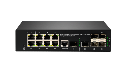 8 Gigabit Ports+4*2.5G SFP Slots+2*10G SFP Slot+ L2 Managed Industrial PoE Switch