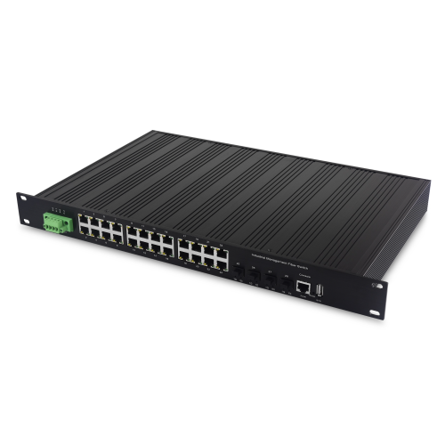 10G Industrial 24*10/100/1000Mbps Adaptvie PoE Ports+4*10G SFP Slot+ PoE Switch with L2/ L3 Management