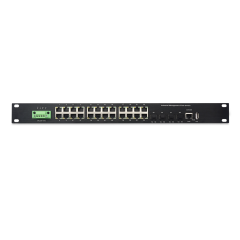 10G Industrial 24*10/100/1000Mbps Adaptvie PoE Ports+4*10G SFP Slot+ PoE Switch with L2/ L3 Management