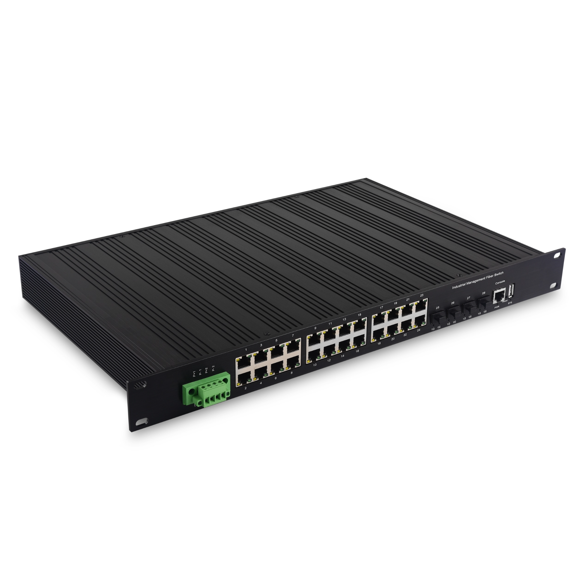 10G Industrial 24*10/100/1000Mbps Adaptvie PoE Ports+4*10G SFP Slot+ PoE Switch with L2/ L3 Management