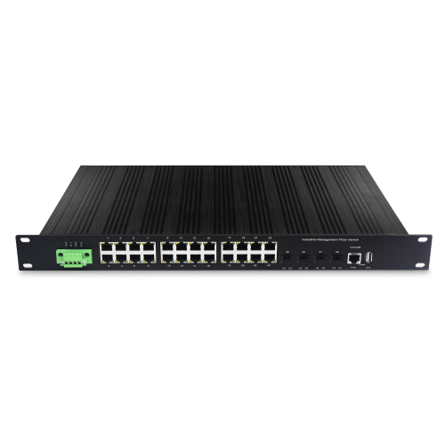 10G Industrial 24*10/100/1000Mbps Adaptvie PoE Ports+4*10G SFP Slot+ PoE Switch with L2/ L3 Management