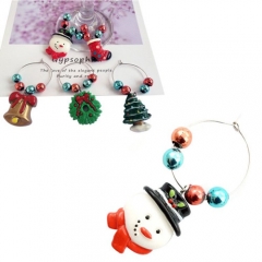 Christmas wine glass charms tags