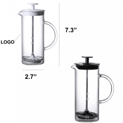 16OZ French Press Coffee Maker, Manual Milk Frother