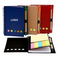 5.5 inch Spiral Notebook with sticky notes and pen