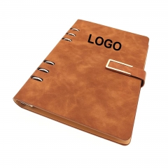 A5 pu leather customized loose-leaf magnetic buckle notebook