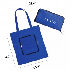 Foldable Non-woven Tote Bag with Zipper and Handle