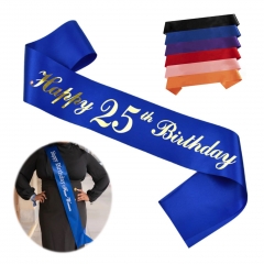 Personalized Silk Birthday Girl Party Sash