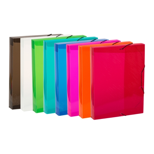Box File with Elastic Corners, Translucent, PP A4