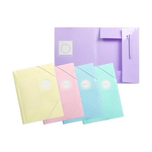 3-Flap Elasticated Folders, A4, PastelGLAM