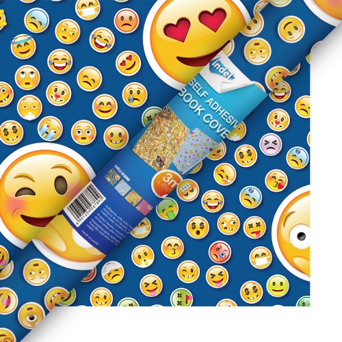 Self-adhesive Book Cover, Emoji Faces