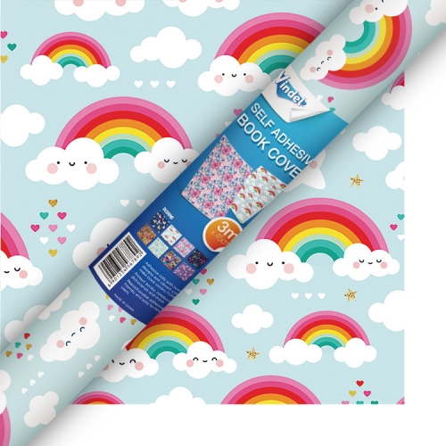 Self-adhesive Book Cover, Rainbow Clouds