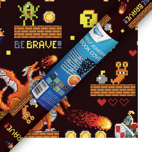 Self-adhesive Book Cover, Pixel-Art Game