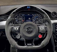 Wholesale Price Sports Volkswagen VW Upgraded and Modified Carbon Fiber Steering Wheel with LED Display Optional
