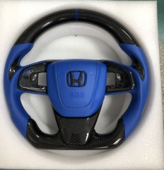 Honda Genuine Leather Carbon Fiber Steering Wheel With Engine Start Switch Drive Button Sport Multi-Function