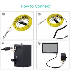 Eyoyo Pipe Pipeline Inspection Camera 30M/98ft Drain Sewer Industrial Endoscope Video Plumbing System with 7 Inch LCD Monitor 1000TVL DVR Recorder Snake Cam (Include 8GB SD Card)