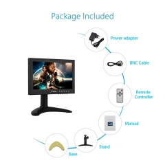 Eyoyo 7 Inch Mini Small TFT LCD Full HD Monitor Portable Display Screen 1024x600 with HDMI BNC VGA AV Input