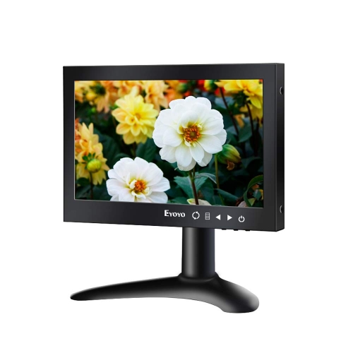 Eyoyo 7 Inch Mini Small TFT LCD Full HD Monitor Portable Display Screen 1024x600 with HDMI BNC VGA AV Input