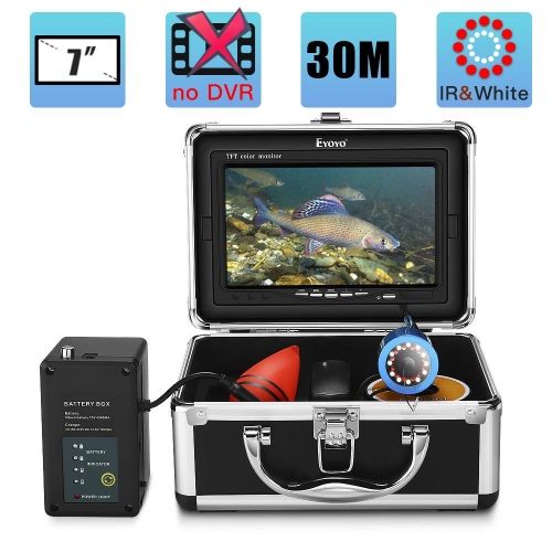 Eyoyo Underwater Fishing Camera 24 Infrared & White LEDS+7 Inch LCD Monitor+1000 TVL Waterproof Camera+30m(98ft) Cable