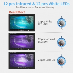 Eyoyo Underwater Fishing Camera 24 Infrared & White LEDS+7 Inch LCD Monitor+1000 TVL Waterproof Camera+30m(98ft) Cable