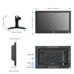 Eyoyo 12 inch Small TV Portable HDMI Monitor Kitchen TV with 1920x1080 IPS LCD Screen Display w/TV/HDMI/VGA/AV-BNC/USB Inputs & Dula Loud Speakers & Remote Control