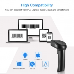 Eyoyo 1D 2D QR Bluetooth Handheld Barcode Scanner, 3-in-1 Bluetooth & 2.4G Dongle Wireless & Wired Connection, CCD PDF417 Data Matrix Bar Code Reader for iPad, iPhone, Android Phones, Tablets or Windows