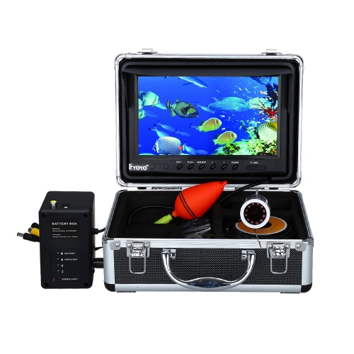 Eyoyo Portable 9 inch LCD Monitor Fish Finder HD 1000TVL Fishing Camera Waterproof Underwater DVR Video Cam 30m Cable 12pcs IR Infrared Lights for Ice,Lake and Boat Fishing